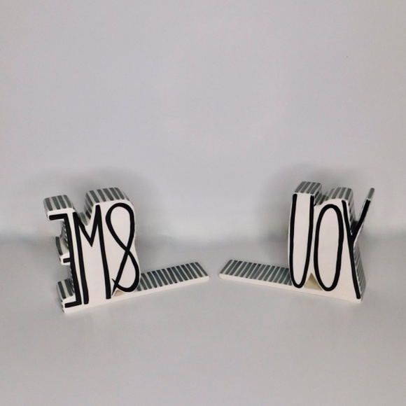 Anthropologie MOLLY HATCH You & Me Bookends Ceramic Bookshelves Book Ends Set 2 - Picture 5 of 10